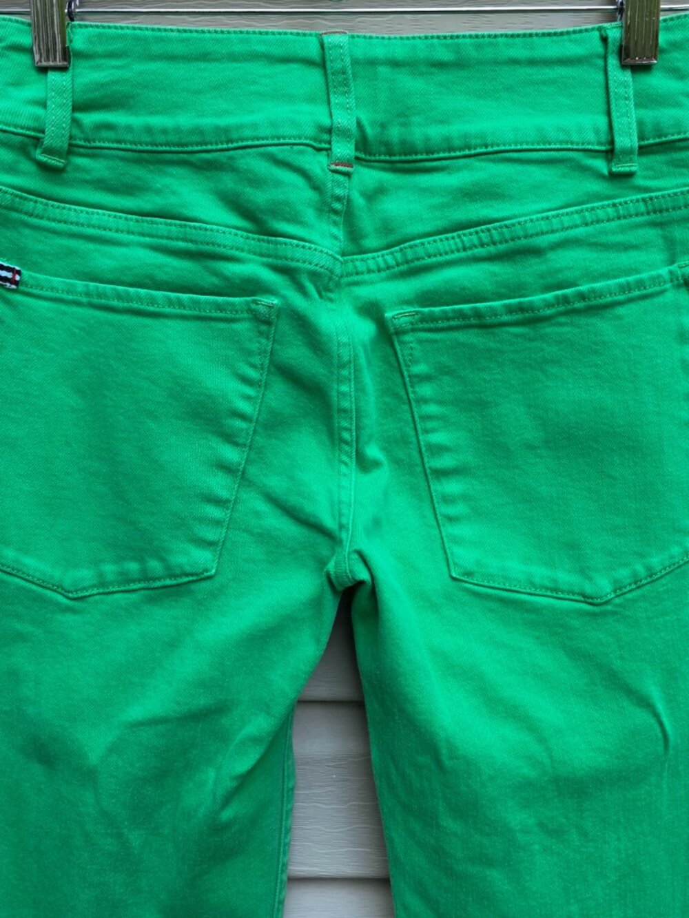 Alice + Olivia Stacey Bell Green Flare Jeans Size 25 Boho 70s Y2K - Picture 4 of 7